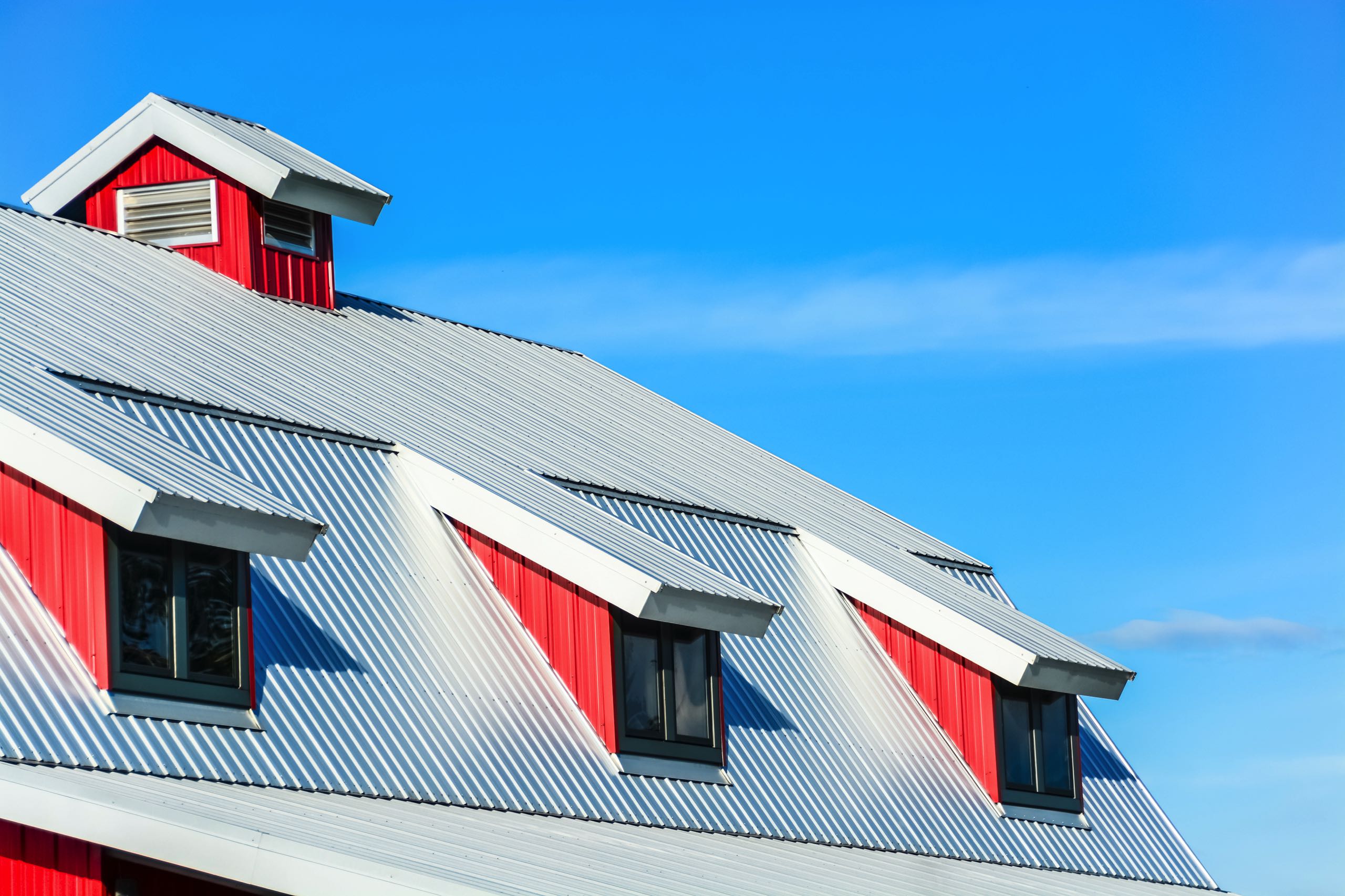 metal roof barndo with windows