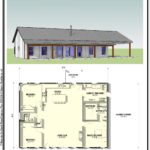 3 Bedroom 2 Bath Barndominium Floor Plan w/ Covered Carport